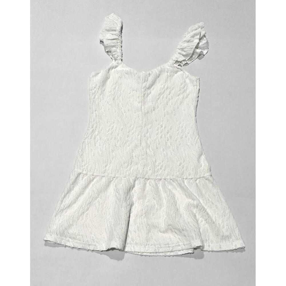 Lost + Wander Womens Short Dress Off White Ruffled Straps Lining Size M - Picture 13 of 13
